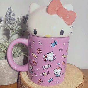 NEW Hello Kitty with Head Topper Purple Mug